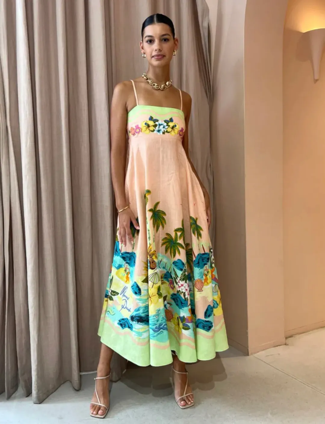 Alemais Mermaid Point Sundress Print Size 10 for rent on The Volte - main image