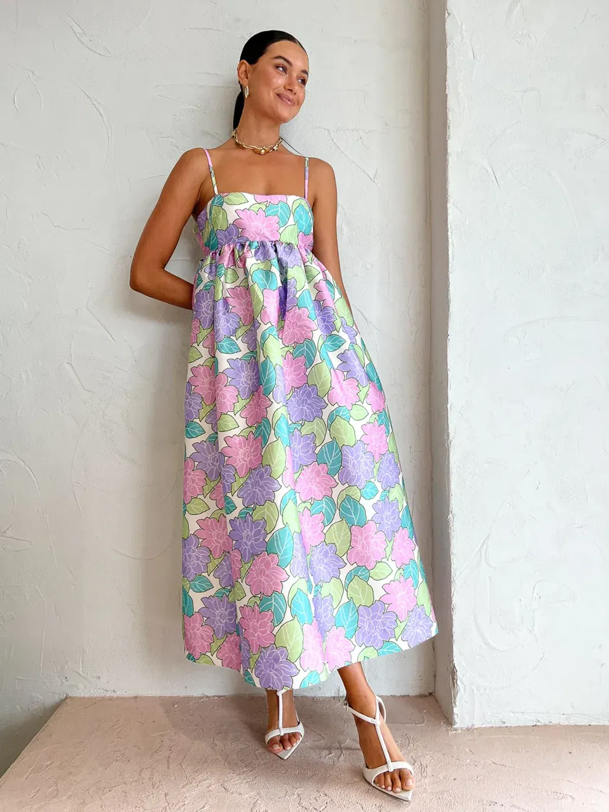 Alemais Luella Midi Dress Multi Coloured Size AU 8 for rent on The Volte - main image