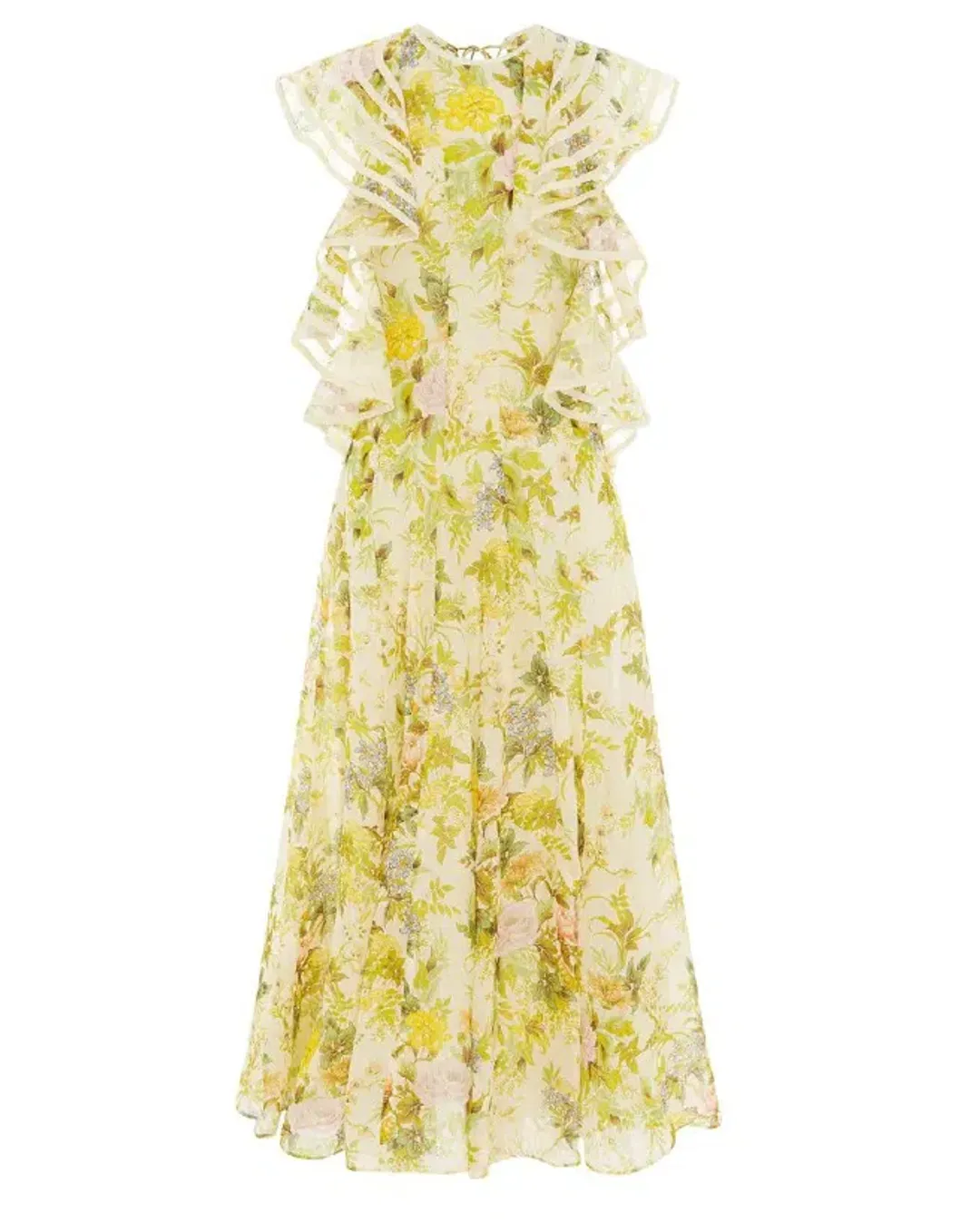 Alemais Eden Flounce Midi Dress Multi Size 10 for rent on The Volte - main image