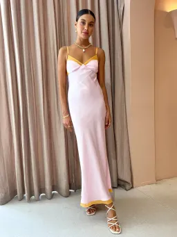 Bec &  Bridge Joelle Maxi Dress in Quartz Tangerine Pink Size AU 6 for rent on The Volte - image 1