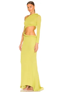 Bronx and Banco Dalia One Shoulder Knit Dress in Lime Size 6 for rent on The Volte - image 3