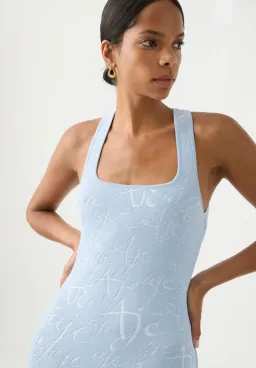 Aje Soleil Knit Mini Dress Blue Size 8 / S for rent on The Volte - image 2