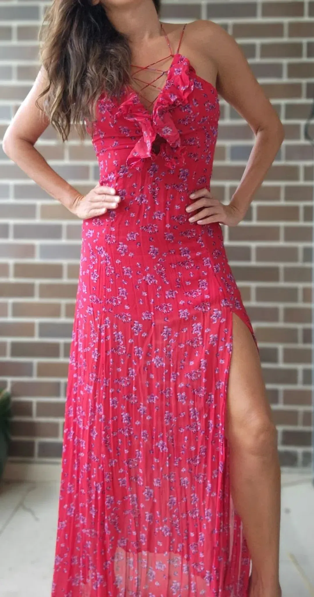 Rat & Boa Palermo Floral Maxi Dress Red Size L / Au 10-12  for rent on The Volte - main image