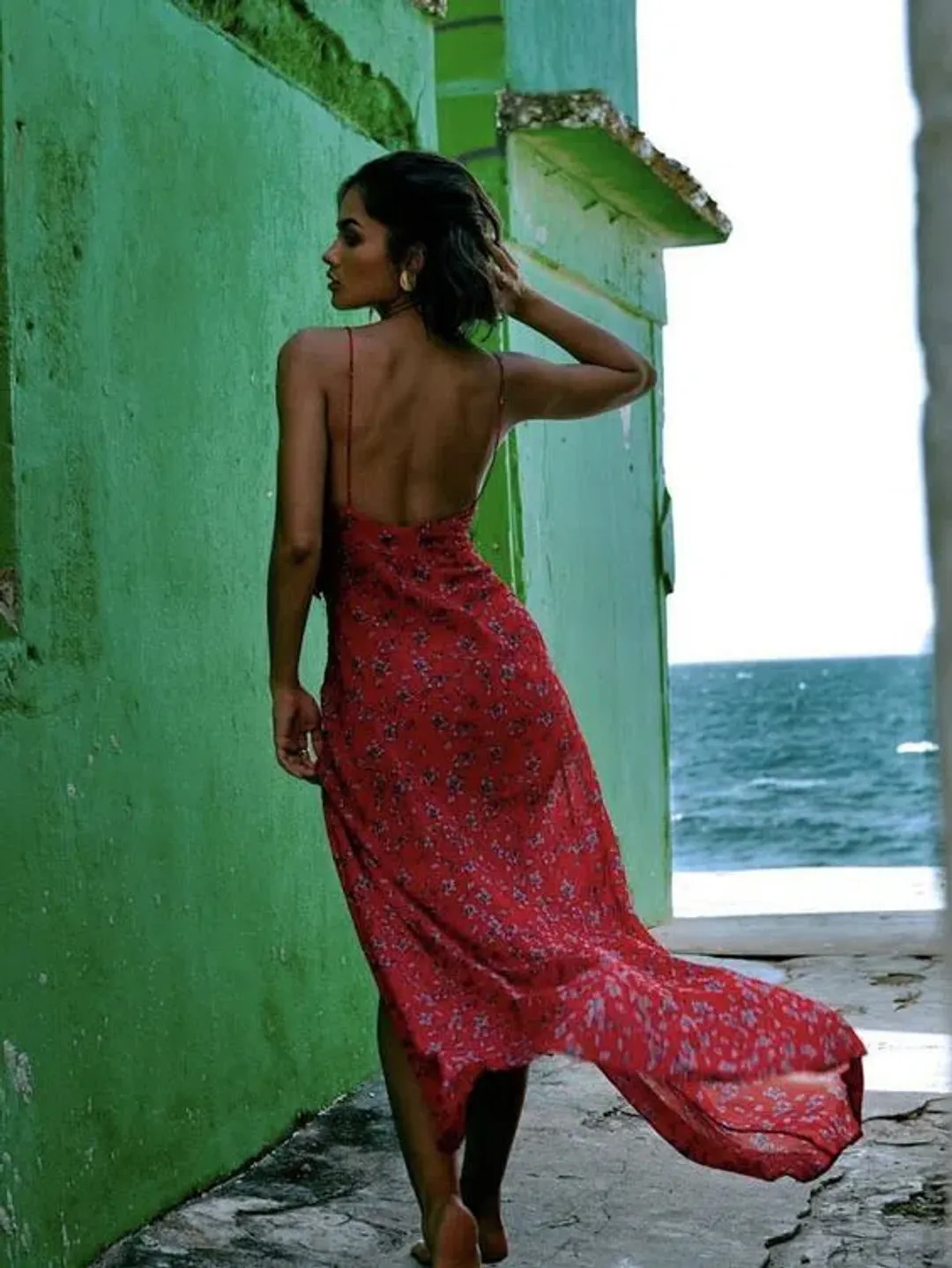 Rat & Boa Palermo Floral Maxi Dress Red Size L / Au 10-12  for rent on The Volte - main image