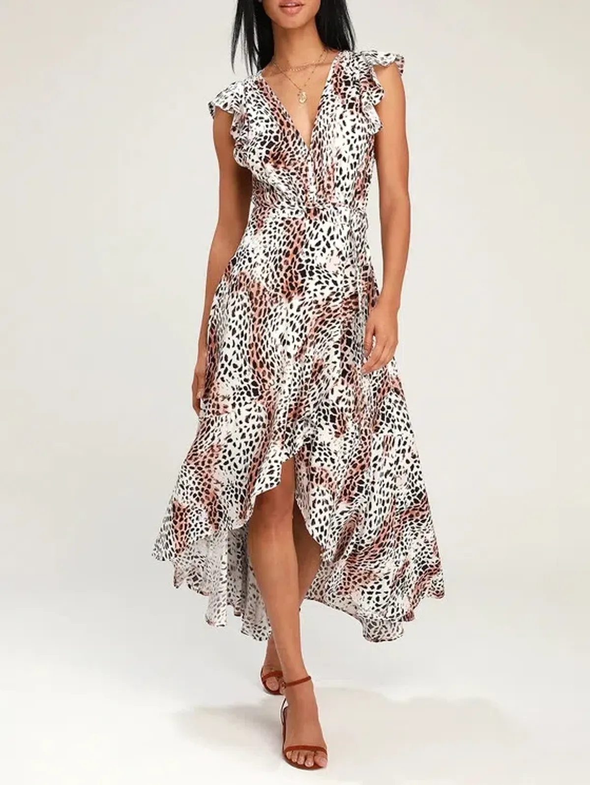 Kivari Zephyr Wrap Maxi Dress Leopard Print Size S / Au 8 for rent on The Volte - main image