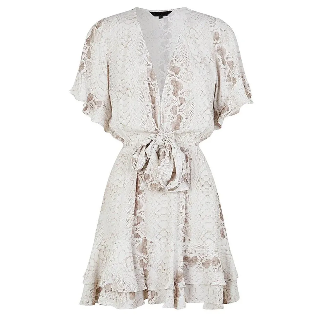 Kivari Zanzibar Tie Up Mini Dress Print Size S for rent on The Volte - main image