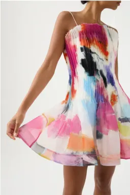 Aje Celestial Pleated Mini Dress Multi Size 8 / S for rent on The Volte - image 2