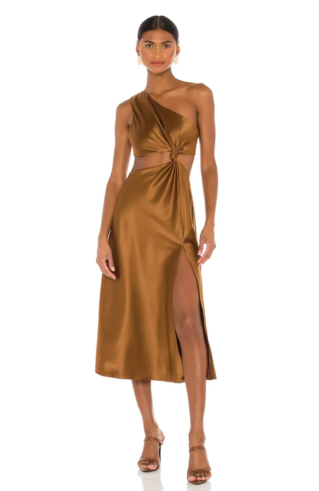 LPA the Label Imani Midi Dress in Brown Size S / Au 8 for rent on The Volte - main image