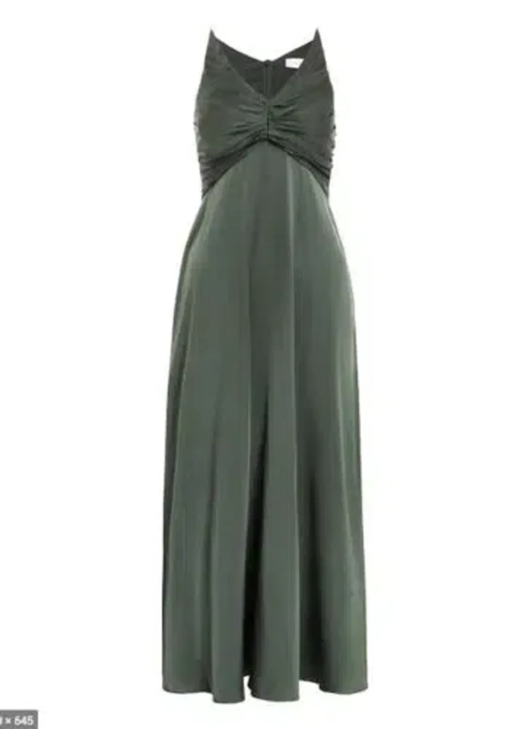 Zimmermann Silk Ruched Picnic Dress in Bottle Green Size 1 / Au 10 for rent on The Volte - main image