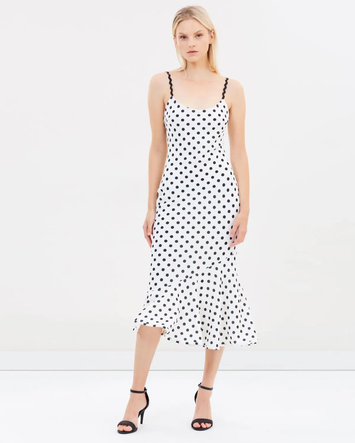 By Johnny Polka Bias Slip Dress Black/White Size 10 for rent on The Volte - main image