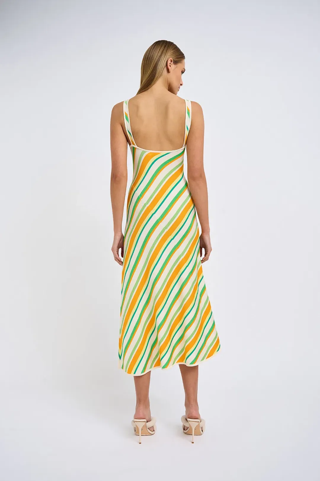 By Johnny Verona Stripe Knit Dress Yellow Stripe Size 6  for rent on The Volte - main image
