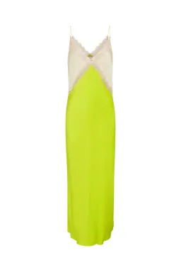 Ginia Sadie Dess Midi Pastel Yellow/Lime Green Size M/AU 10 for rent on The Volte - image 4