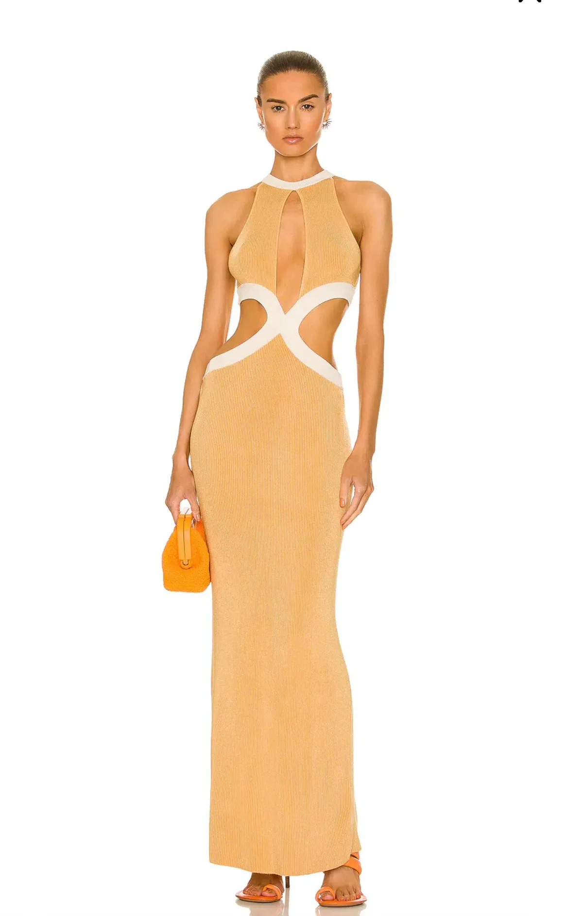 Auteur Studio Bridgit Maxi Dress Cream & Camel Size S/AU 8  for rent on The Volte - main image