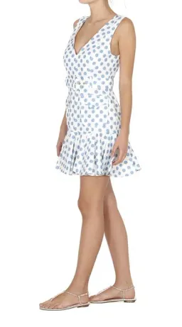Zimmermann Super Eight Safari Mini Dress in White Linen/Blue Polka Dot Size 0 / AU 8 for rent on The Volte - image 4