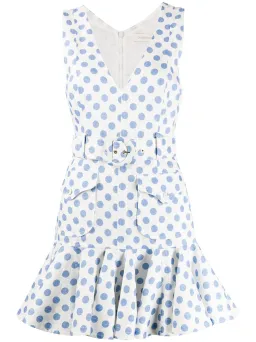Zimmermann Super Eight Safari Mini Dress in White Linen/Blue Polka Dot Size 0 / AU 8 for rent on The Volte - image 5