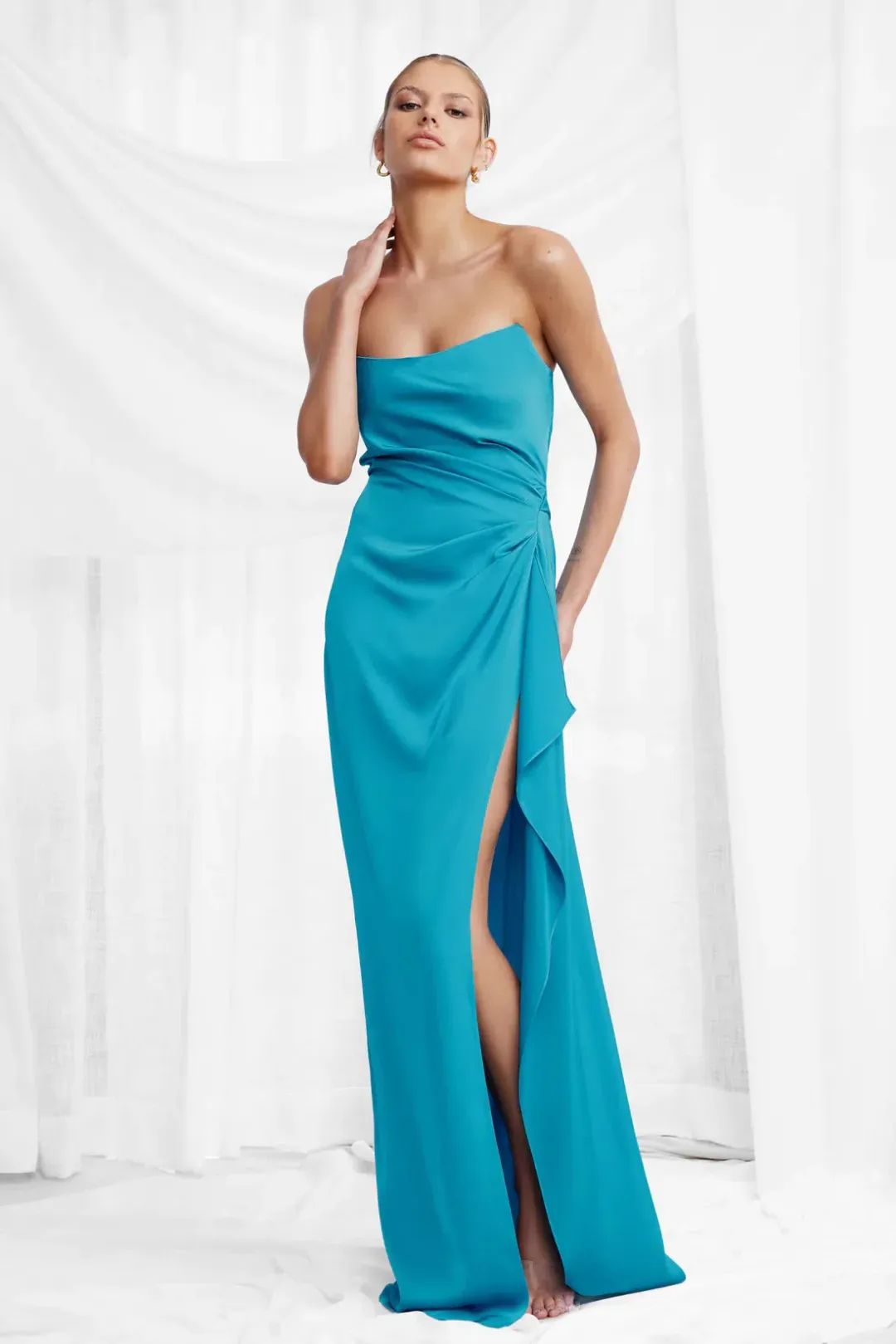 Lexi Alzira Dress Teal Blue Size AU 10  for rent on The Volte - main image