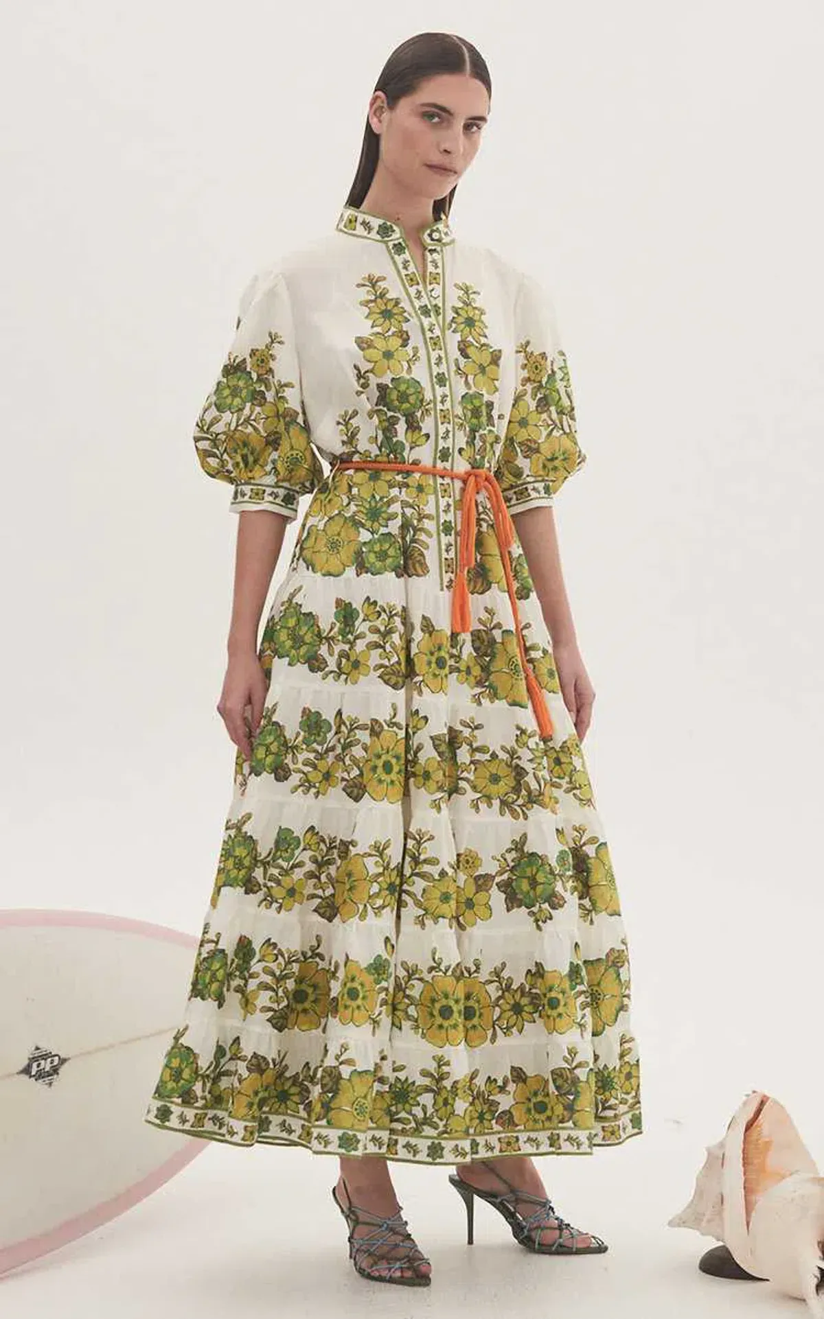 Alemais Wallis Tiered Midi Dress Multi-colored Size AU 14 for rent on The Volte - main image