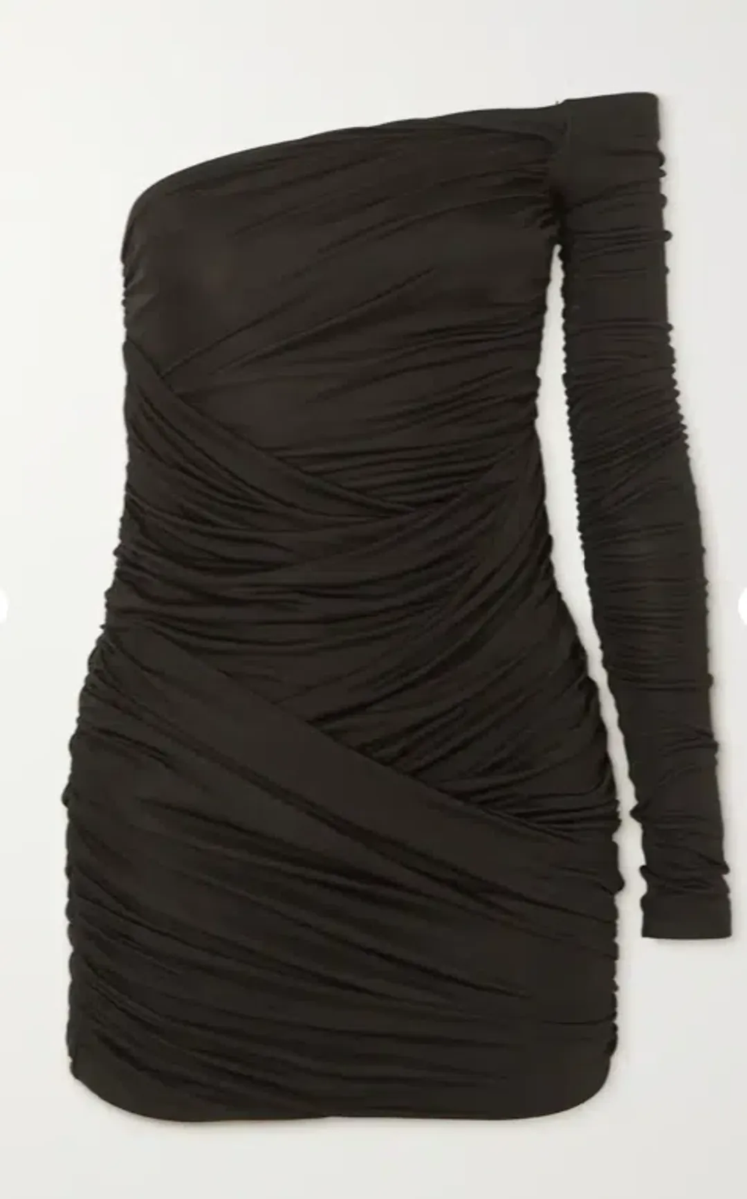 Gauge81 Valmiera One Shoulder Ruched Mini Dress Black Size 6 for rent on The Volte - main image