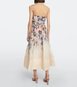 Zimmermann Tama Corset Midi Dress Purple Pansy Print  Multi Size 0 / AU 8 for rent on The Volte - image 2