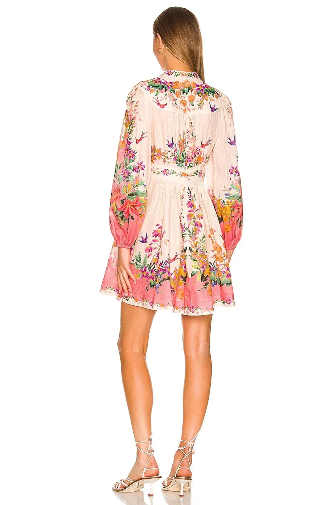 Zimmerman Tropicana Plunge Mini Dress Pink Size 0 / AU 8 for rent on The Volte - main image