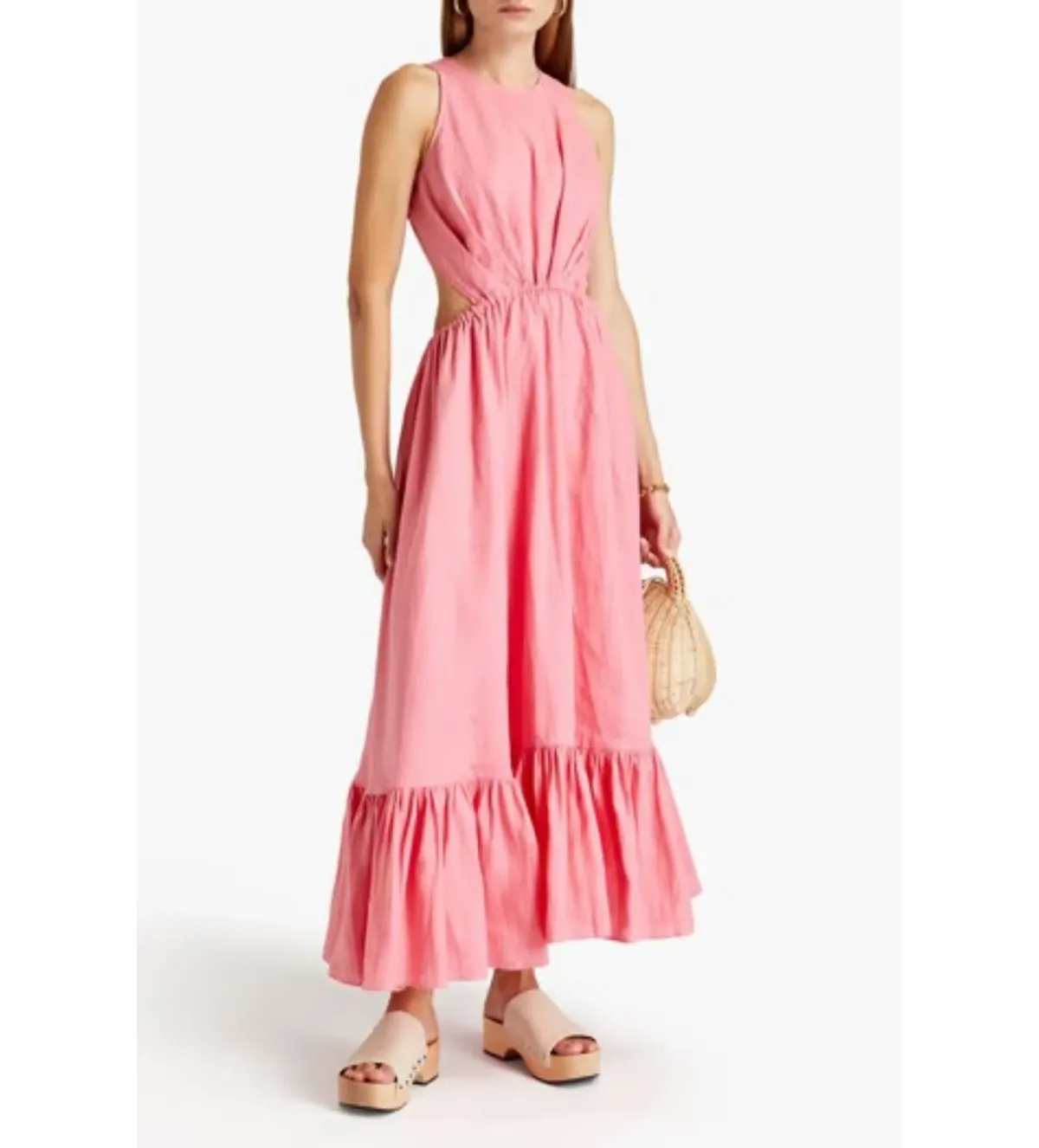 Leo Lin Flamingo Cut Out Dress Pink Size 10 for rent on The Volte - main image