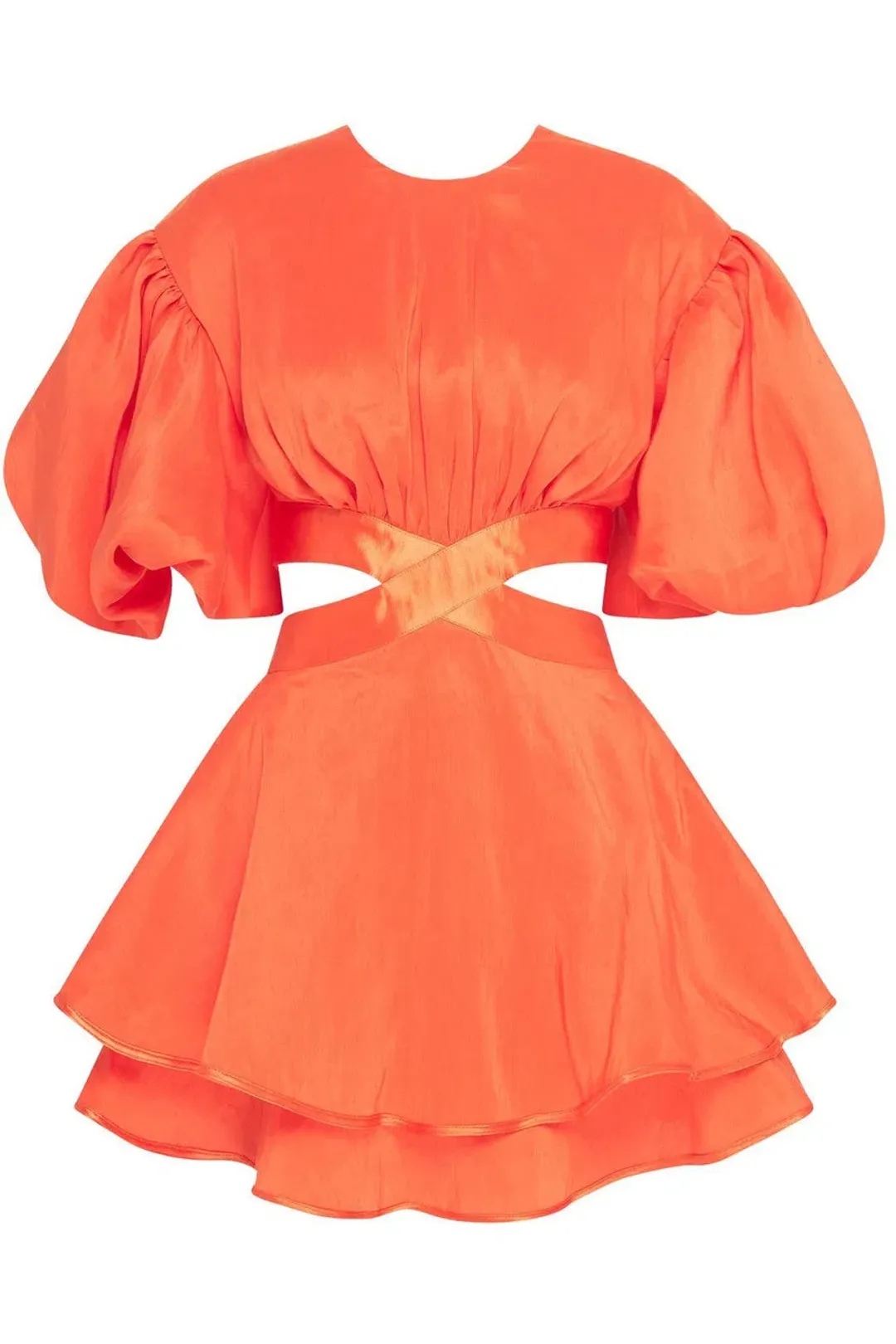 Aje Gracious Cut Out Mini Dress Saffron Size 6 for rent on The Volte - main image
