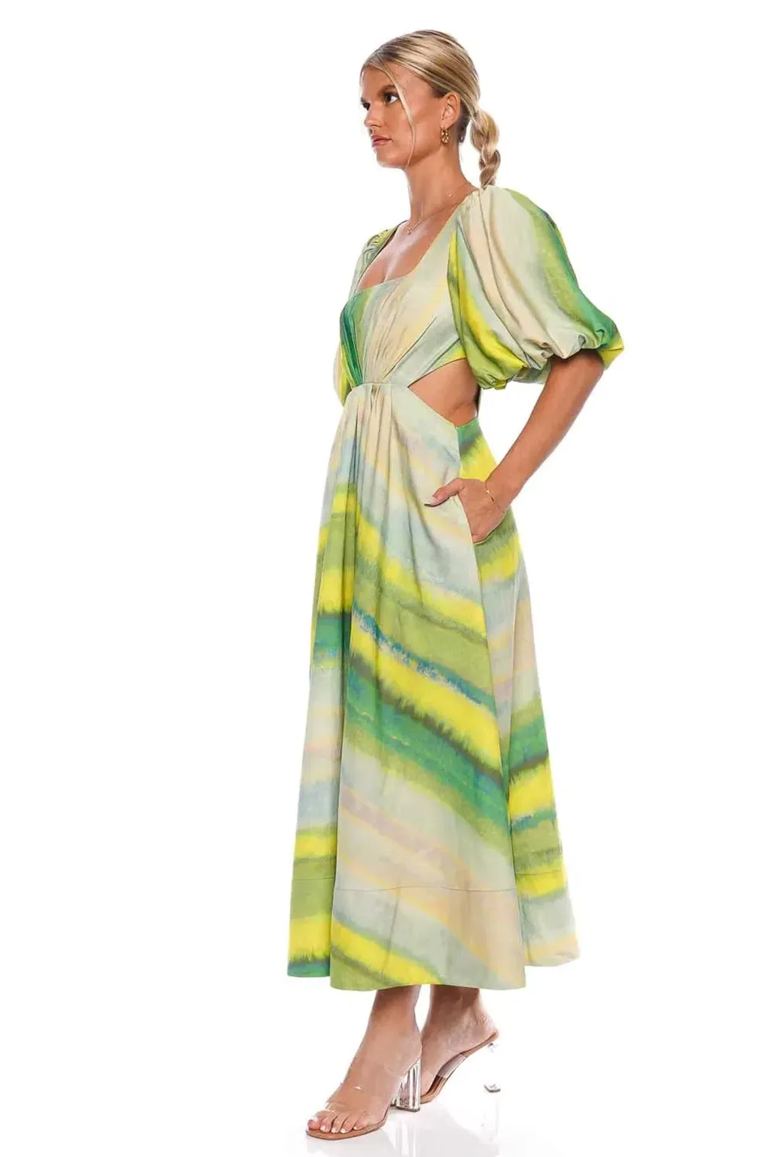 Acler Temple Dress Green Size 10  for rent on The Volte - main image