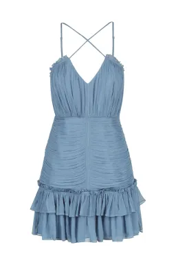 Shona Joy Lauren Mini Dress Dusty Blue Size 6 for rent on The Volte - image 3
