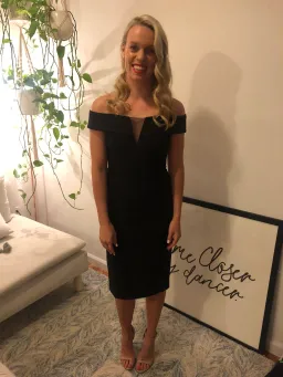 Vince Camuto Off the shoulder LBD Size 8 for rent on The Volte - image 1