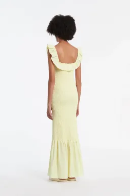 Sir the Label Francesca Frill Shirred Dress Butter Size 6 for rent on The Volte - image 2