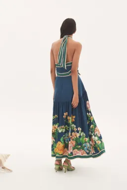 Alemais Lyla Halter Midi Dress Navy Size AU 8 for rent on The Volte - image 4