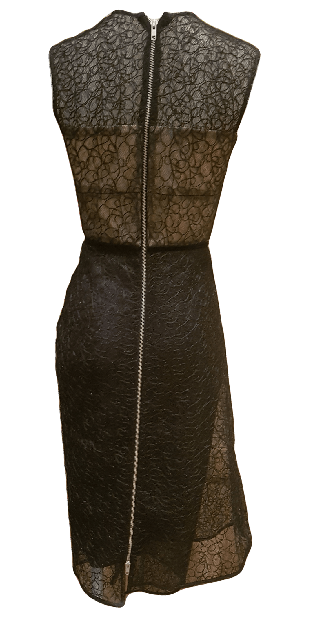 Alex Perry Maven Tulle Lace Pencil Dress Black Size 8 for rent on The Volte - main image