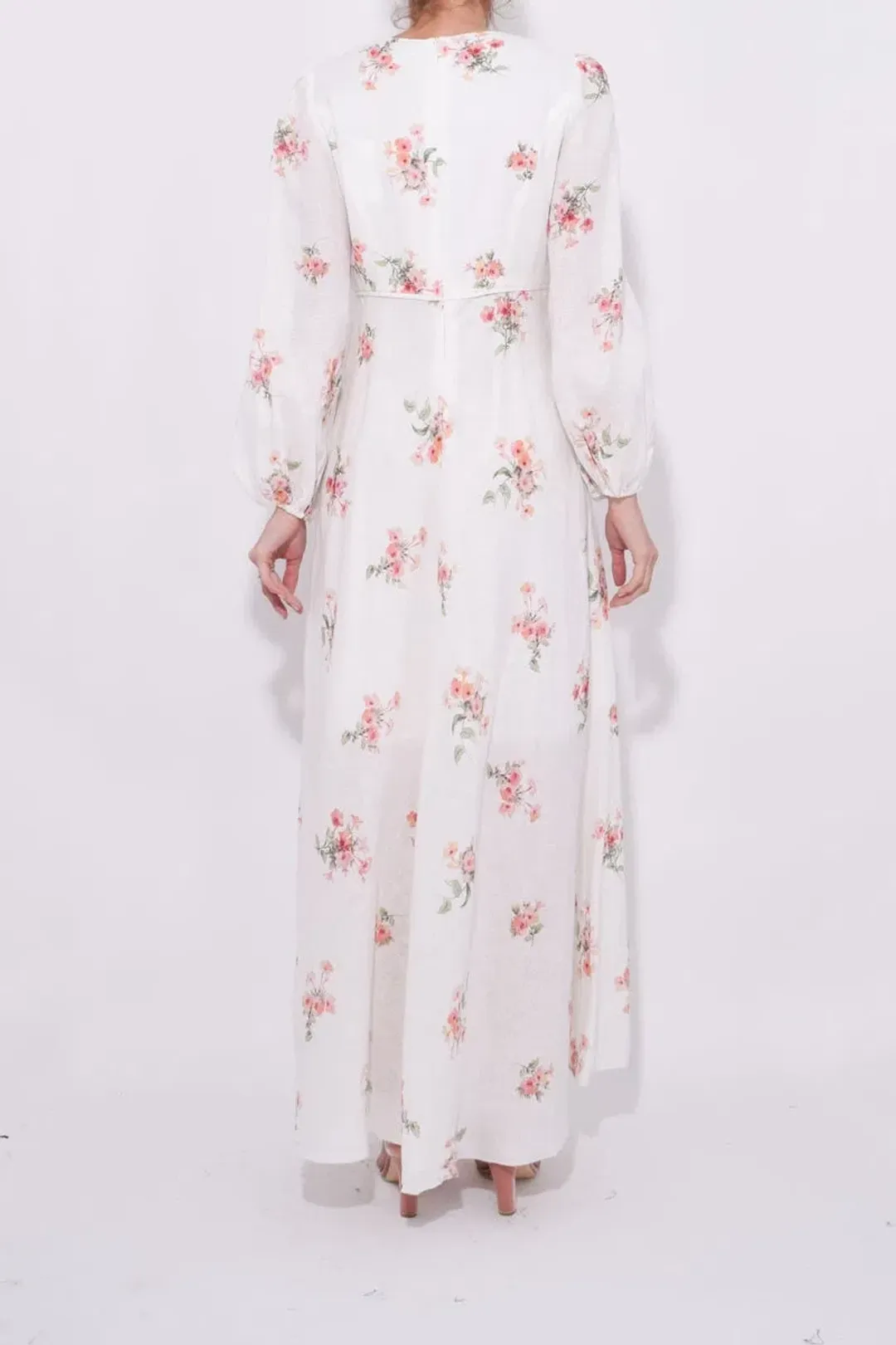 Zimmermann Heather High Neck Dress White Floral Size 1/Au 10 for rent on The Volte - main image