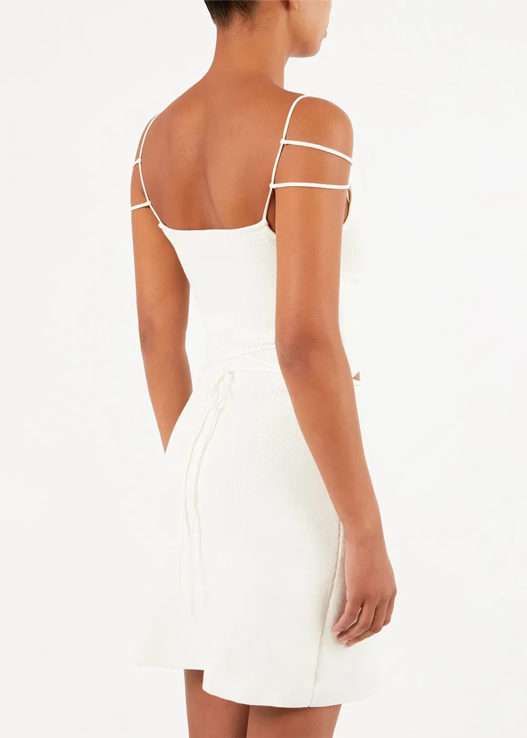 Mach & Mach Ivory Matilde Mini Dress Ivory  for rent on The Volte - main image