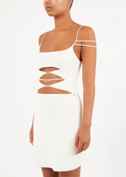 Mach & Mach Ivory Matilde Mini Dress Ivory  for rent on The Volte - image 2
