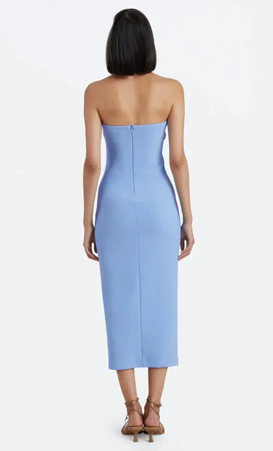 Bec & Bridge Karina Strapless Midi Dress Blue Size 16 for rent on The Volte - main image