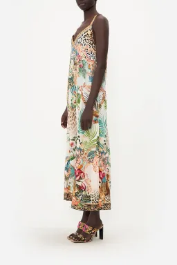 Camilla V Neck Midi Slip Dress Royalty Loyalty Print Size 10 for rent on The Volte - image 3