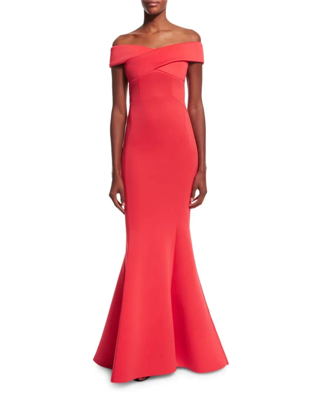 Rachel Gilbert Enico Gown Raspberry Red Size 8 for rent on The Volte - main image