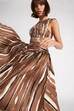 Aje Gabrielle Midi Dress Brown Size 6 / XS for rent on The Volte - image 2