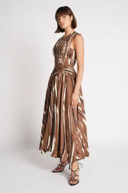Aje Gabrielle Midi Dress Brown Size 6 / XS for rent on The Volte - image 4
