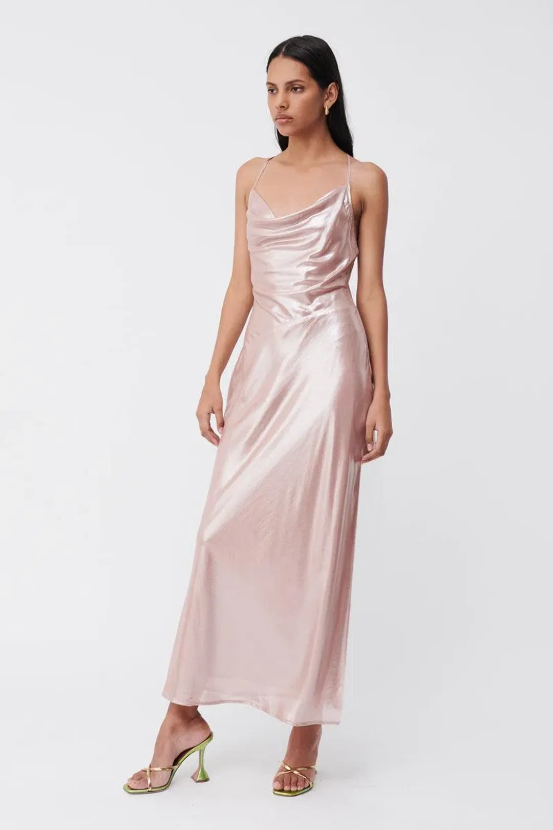 Suboo Draped Cowl Maxi Slip Dress Pink Rosa Size S / AU 8  for rent on The Volte - main image