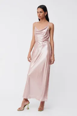Suboo Draped Cowl Maxi Slip Dress Pink Rosa Size XS / AU 6 for rent on The Volte - image 2