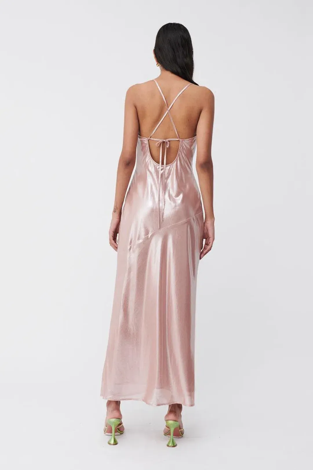 Suboo Draped Cowl Maxi Slip Dress Pink Rosa Size XS / AU 6 for rent on The Volte - main image