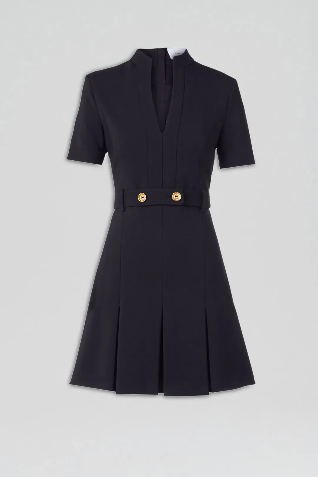 Scanlan Theodore Tailored Pleat Dress Navy Size AU 8 for rent on The Volte - main image