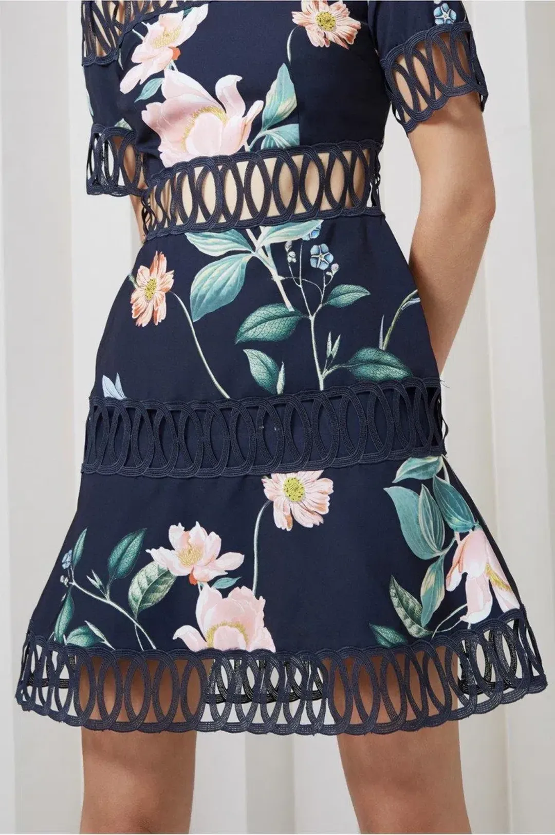 Keepsake Whispers Dress Navy Garden Floral Size M/Au  10 for rent on The Volte - main image