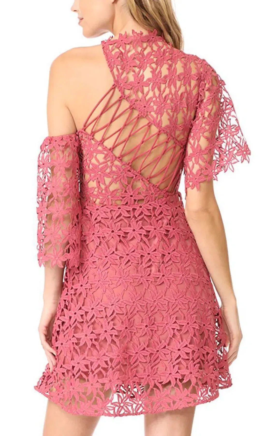 Keepsake Stay Close Mini Dress in Paprika Pink Size M / Au 10 for rent on The Volte - main image