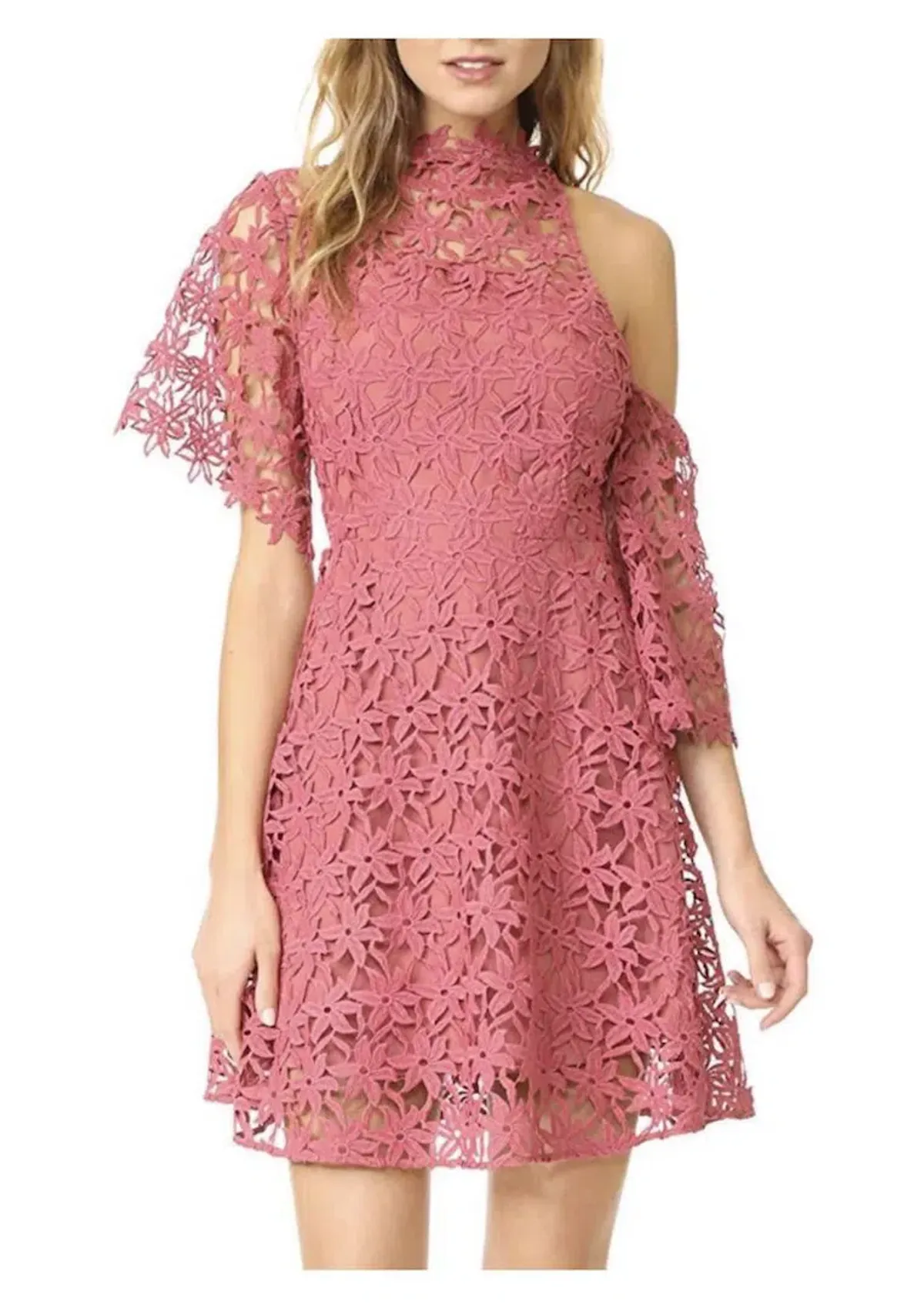 Keepsake Stay Close Mini Dress in Paprika Pink Size M / Au 10 for rent on The Volte - main image