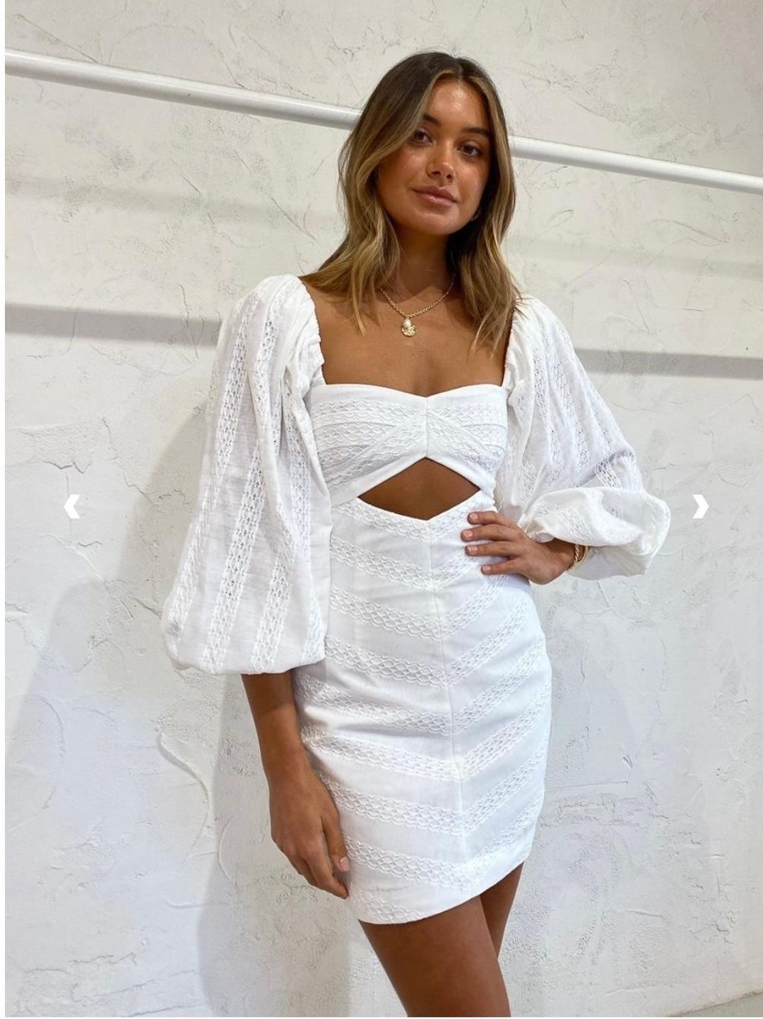 Bec & Bridge Romantique Mini Dress White Size 10 for rent on The Volte - main image