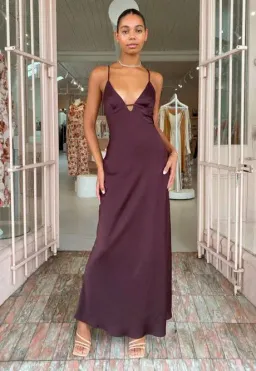 Manning Cartell Time To Shine Slip Dress In Truffle Brown Size AU 6 for rent on The Volte - image 1