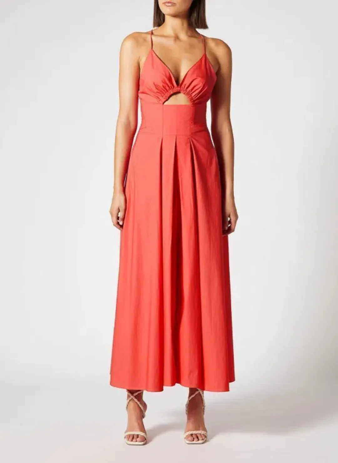 Scanlan Theodore Cotton Strappy Dress Peach Size 6  for rent on The Volte - main image
